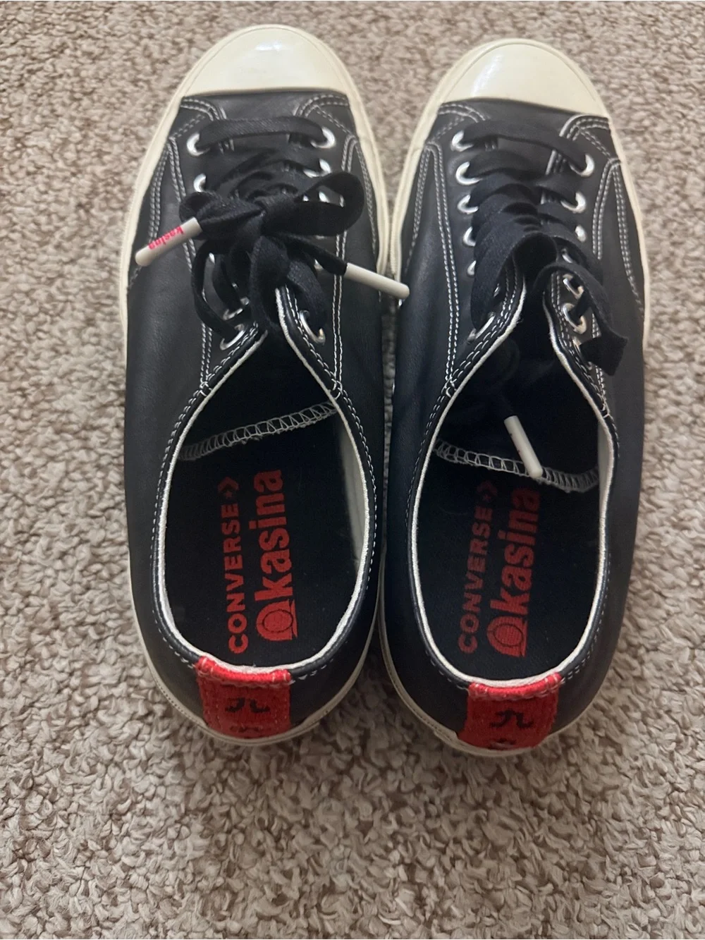 Converse Chuck Taylor KASINA Black Sneakers with Red Heel Tab - Picture 9 of 11